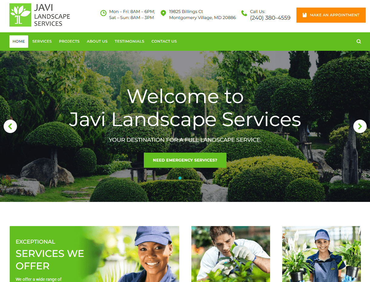 Javi Landscape Website